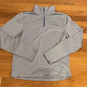 Vineyard Vines Gray Men's quarter zip, gray with navy trim. Size xs